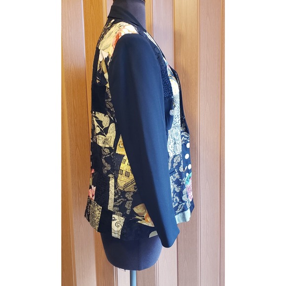 Delah size M/P black & gold vintage  blazer - Picture 3 of 16